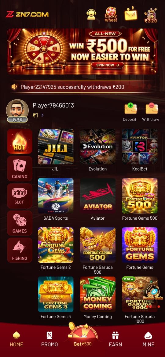 ZN7 Game login page for online players